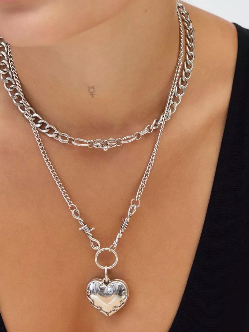 Urban Outfitters Ember Heart Layered Necklace
